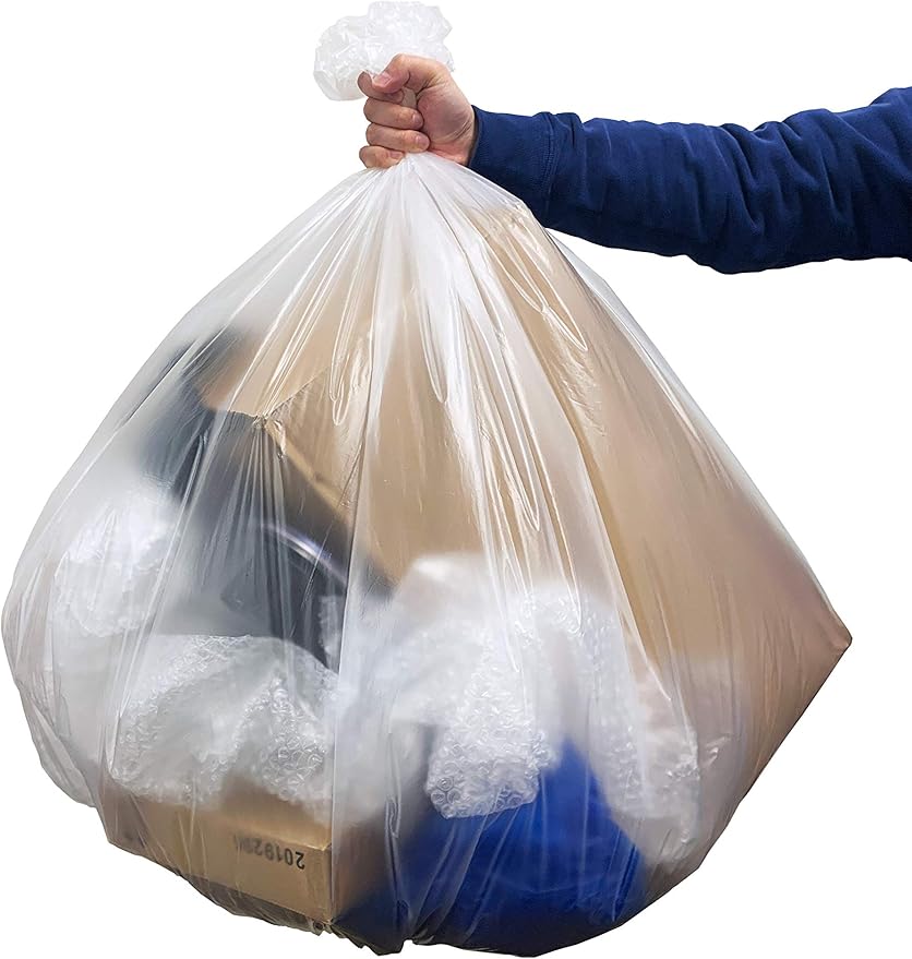 Reli. SuperValue 65 Gallon Trash Bags | 120 Count | Made in USA | Heavy Duty | Bulk | Clear Multi-Use Garbage Bags