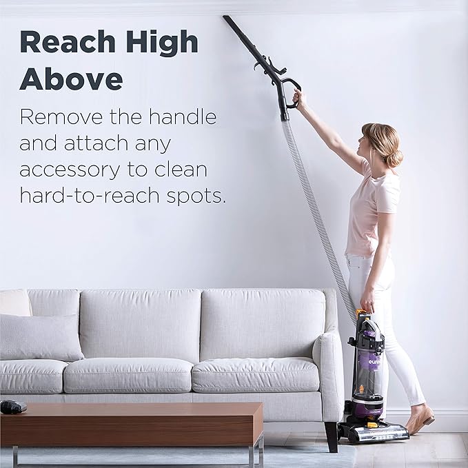 Eureka Powerful Lightweight Upright Vacuum Carpet and Floor PowerSpeed NEU202 with Automatic Cord Rewind Purple