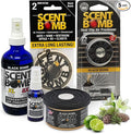 Scent Bomb Air Freshener Bundle - 1 oz &amp 8 oz Bottle Sprays Vent Clip Organic Cans Hanging Circle - Continuous Freshness &amp Long-Lasting Odor Eliminator for Car Home Bathroom - Black Bomb
