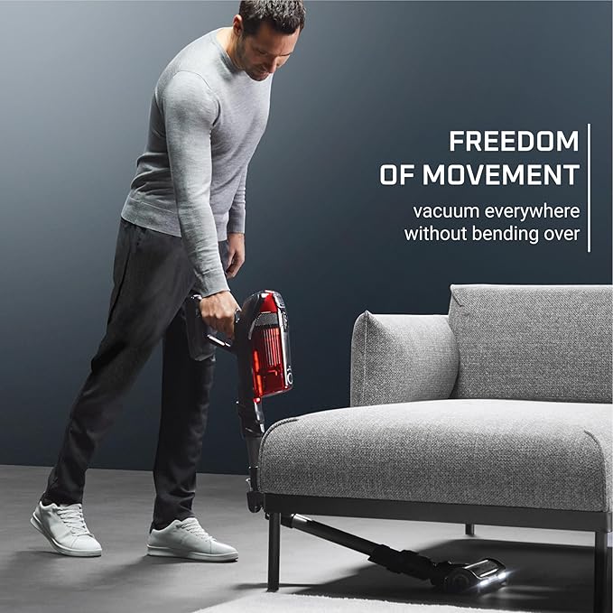 Rowenta Cordless Vacuum Cleaner X-Force Flex 12.60 Vacuum 30.4 Oz XL Dust Container Flex technology Automatic Floor Detection 45Min Run Time 3Hr Charging Time For Pet 150 Air Watts Red