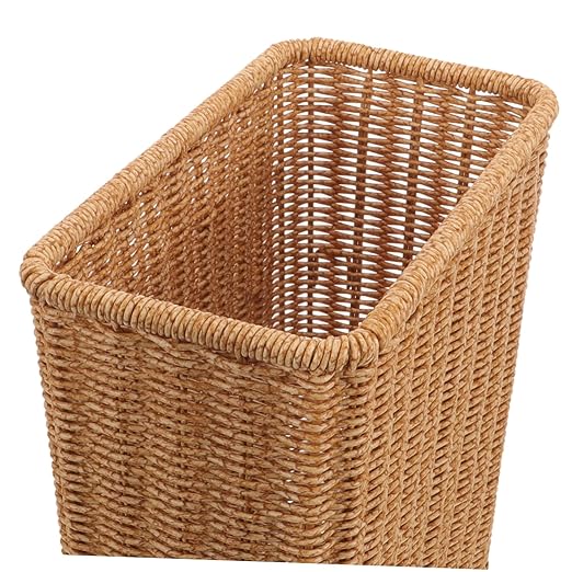 VALICLUD Woven Trash Can Multi Function Storage Basket Rustic Wastebasket for Bedroom Office Dormitory with Natural Design Indoor Garbage Container for Home and Study