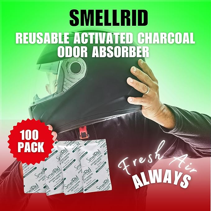 SMELLRID Activated Charcoal Odor Remover That Works [100 Pack] - Mini 5g (2” x 2”) Pack Treats 2 Sq. Ft.- Premium Natural Odor &amp Dampness Absorber Safeguard Stored/Shipped Items