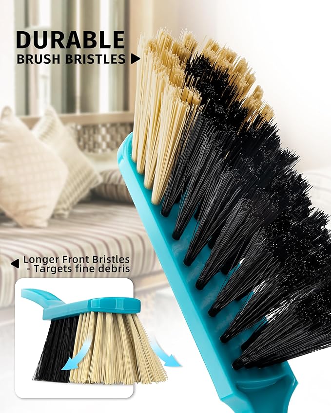 MR.SIGA Dustpan and Brush Set Pack of 2 Set Blue &amp Grey
