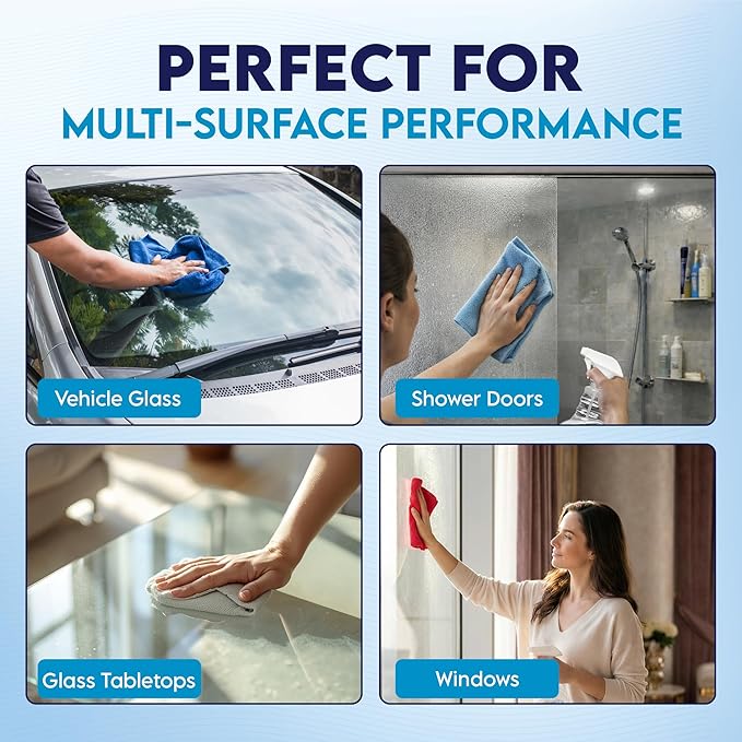 Glass Cleaner Spray Bottle 23 Fl Oz | Streak Free Window Cleaner | Fresh Scent Removes Fingerprints Dust Dirt Smoke Film Ammonia Free