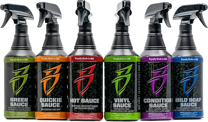 Boat Bling Hot Sauce Premium Hard Water Spot Remover w/High-Gloss Wax Sealants 32 oz. black