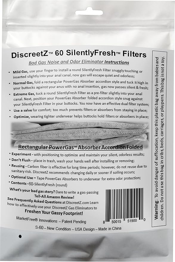 Flatulence Relief for Adults Odor Eliminator. Men &amp Women’s Bad Gas Odor Absorbers Flatulence Underwear Help. Gas Relief for adults. Flatulence Pads Silence &amp Stop Odor Up to 100%. DiscreetZ