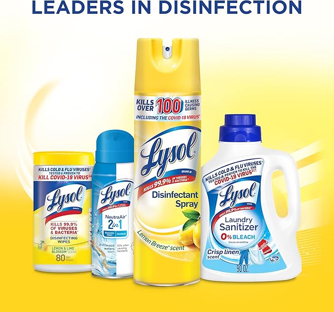 Lysol Disinfectant Spray Lemon Breeze 19 Ounce (Pack of 3)