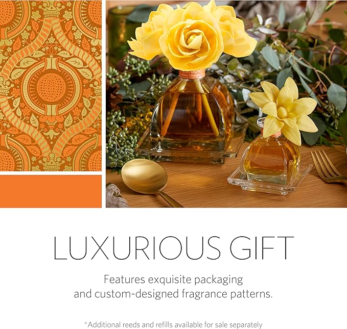 AGRARIA AirEssence Flower and Reed Diffuser Set Handmade Sola Flower Botanical Home Fragrance Set Scented Oil Reed Diffuser Gift for All Occasions