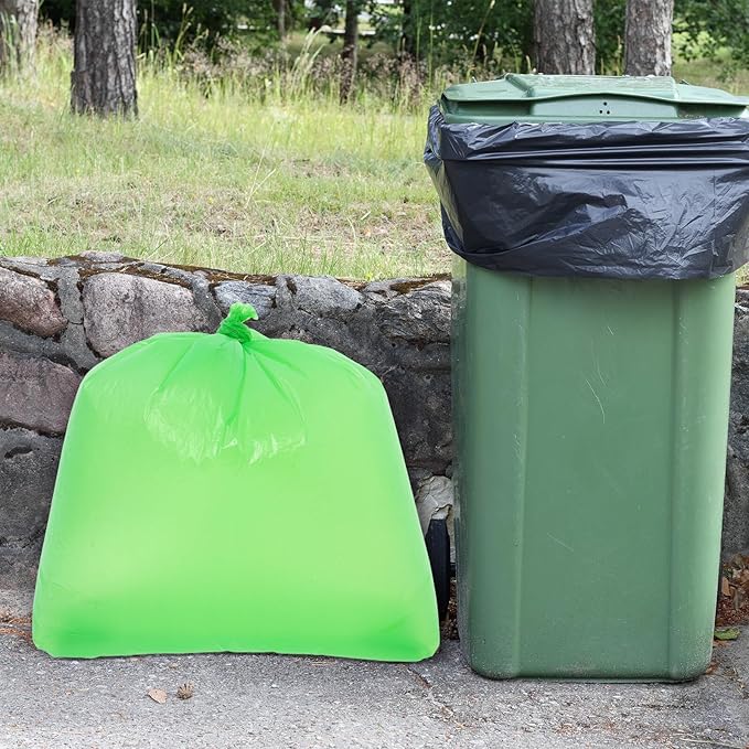 50pcs Thickened Tear-resistant Kitchen Garbage Bags 80x100cm Green Plastic Trash Bags for Hotel Office School Restaurant Wastebasket Liners