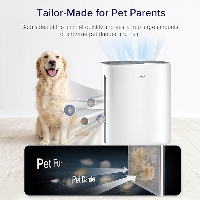 LEVOIT Air Purifier for Home Bedroom Quiet Clean with Washable Pre-Filter for Dander Smoke Dust Pollen AHAM Verifide Odor Eliminators for Medium Sized Rooms Pet Hair Remover Vital 100 White