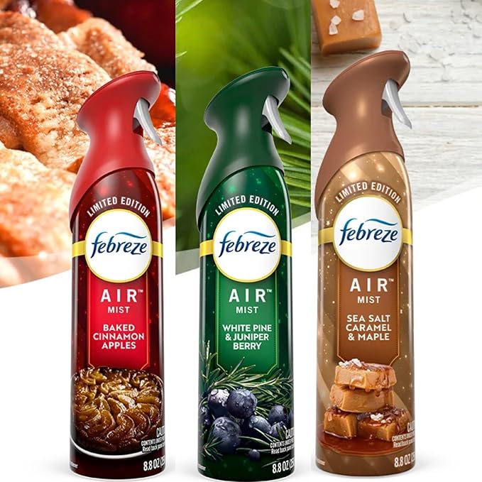Febreeze Air Effects Air Freshner Limited Edition Holiday Scents Winter Fresh Scents 3-pack of spray (Holiday Variety)