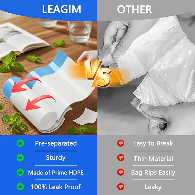 Small Trash Bags 2 Gallon 360 Count -1.2 Mil Drawstring Mini Garbage Bags White Plastic Trash Can Liners for Bathroom Accessories 7.5 Liter Bedroom Dorm Room Essentials Office