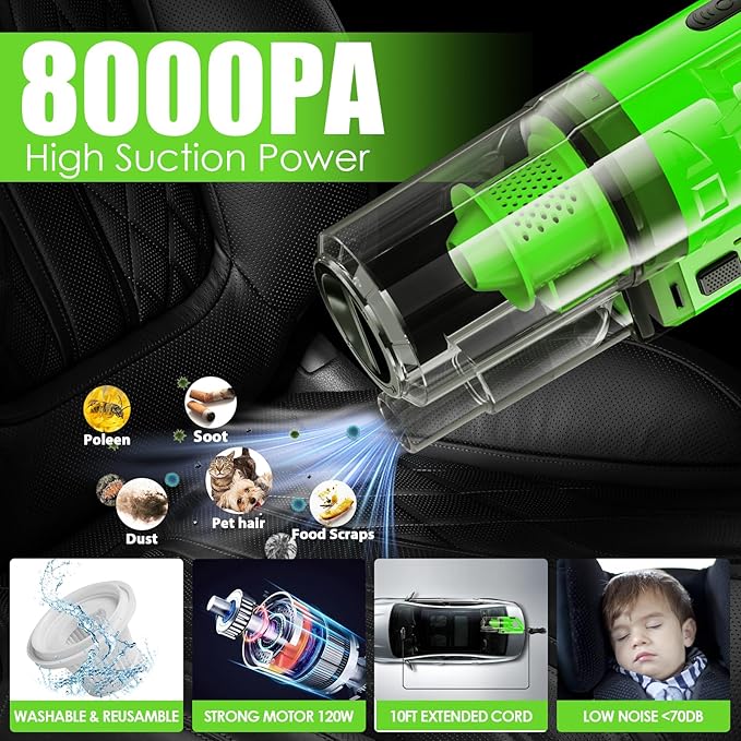Viewsun 30pcs Car Cleaning Kit Car Interior Detailing Kit with High Power Handheld Vacuum Detailing Brush Set Windshield Cleaner Cleaning Gel Complete Auto Accessories for Men Women