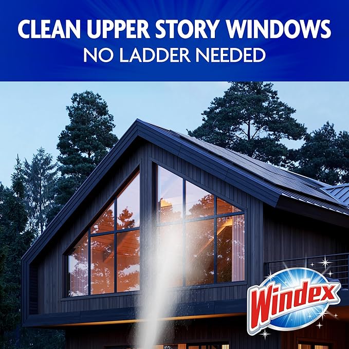 Windex Outdoor Window and Glass Cleaner for Hose Ammonia Free Concentrated Formula for Deep Outdoor Clean Patio Cleaner Compatible With All Hoses 32 Fl Oz (Pack of 8)