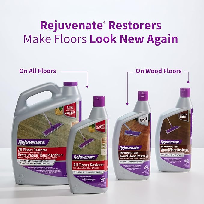 Rejuvenate Professional Wood Floor Restorer Fills Scratches Shines And Protects Wood Flooring For A High Gloss Shine 32 Ounces 6 Pack