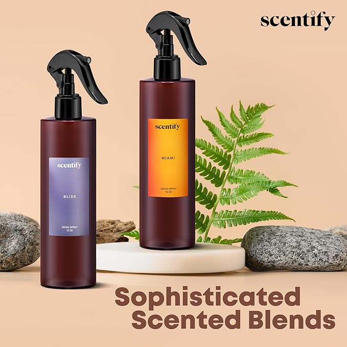 Scentify Miami Odor Neutralizing Room Spray – Luxury Cashmere Floral &amp Musky Wood Fragrance Instant Odor Eliminator for Home Office &amp Car – 12 oz