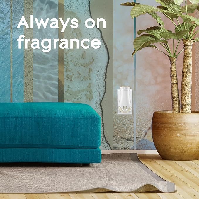 Glade PlugIns Refills Air Freshener Starter Kit Scented and Essential Oils for Home and Bathroom Aqua Waves 4.02 Fl Oz 2 Warmers + 6 Refills