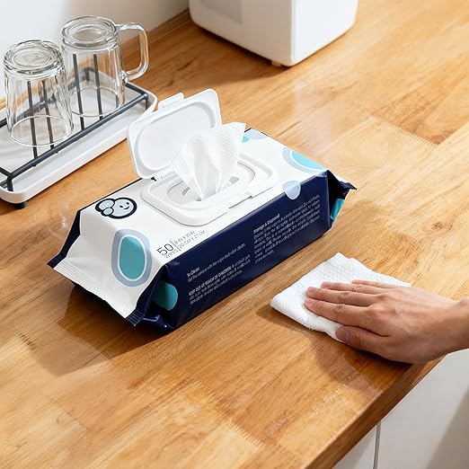 happimess WPE1003A-4SET Reusable Heavy Duty Kitchen Wipes Strong &amp Durable Multi-Surface Cleaning Cloths for Counters Stovetops &amp Grease Streak-Free &amp Unscented 50 Count (Pack of 4) 8