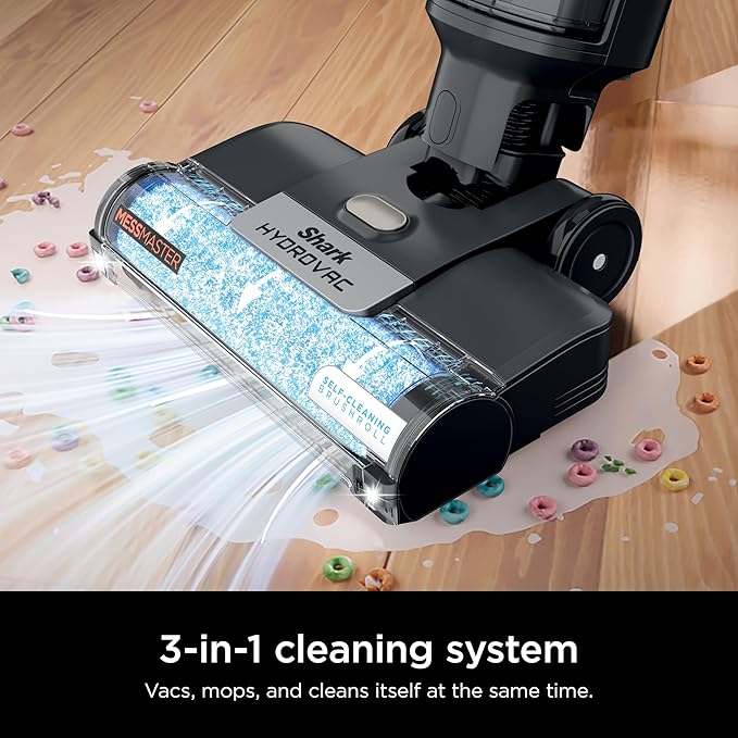 SHARK WD261 HydroVac MessMaster Heavy Duty 3-in-1 Cordless Self-Cleaning Multi-Surface Cleaner LED Headlights Lightweight Powerful Suction for Hard Floors &amp Area Rugs Stone (Renewed)