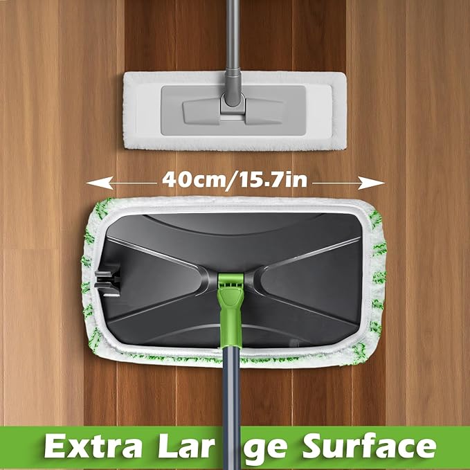 MASTERTOP Dust Mop for Hardwood Floors Extra Large Microfiber Flat Mop with 5 Wet &amp Dry Reusable Pads Hardwood Mops with Telescopic Handle for Laminate Tile Vinyl