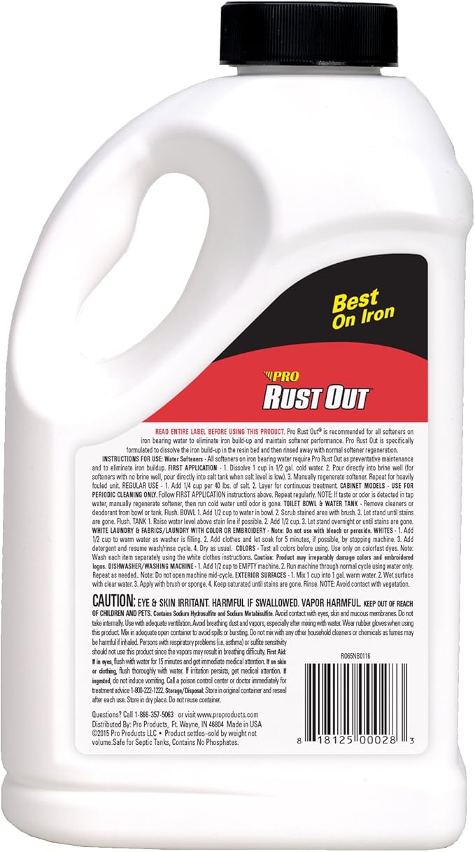 Pro Products Rust Out RO05B Water Softener Cleaner And Iron Remover 4.75 lb. Bottle 3 Pack