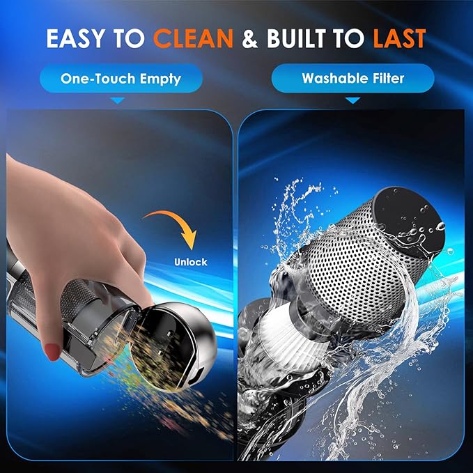Real 3-in-1 Car Vacuum Cleaner &amp Heavy Duty Tire Inflator 150PSI Portable Air Pump with 18000Pa Brushless Suction LED Camping Light Cordless Handheld Vacuum for Car Tire Bed Gift