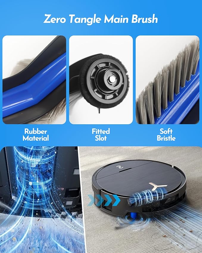 X9 Pro Omni Accessories Kit for Ecovacs Deebot T80S Omni/X9 Pro Omni/Yeedi S16 PlusRobot Vacuum Cleaner 21 PCS Replacement Parts: 1 Main Brush 3 Roller Mops 6 Side Brushes4 Filters 6 Dust Bags