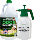 Nature's Freedom Outdoor Pet Odor Eliminator – Gallon Enzyme Cleaner with Pump Sprayer for Yard Turf Patios Kennels Concrete