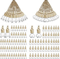 100pcs 8ml Hanging Car Air Freshener Diffuser Car Diffuser BottlesEmpty Refillable Clear Glass Essential Oil Fragrance Perfume Pendant Glass Vials with Wooden Caps Car Diffuser Air Freshener