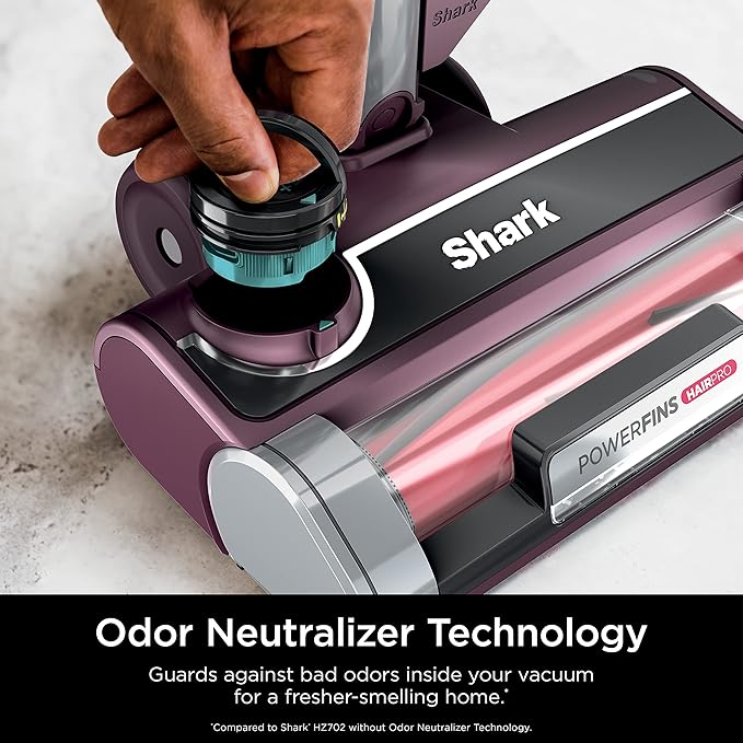 Shark HZ702 Ultralight PetPro Corded Stick Vacuum with PowerFins HairPro Odor Neutralizer Technology Crevice &amp Upholstery Tool Precision Duster Wine Purple (Renewed)