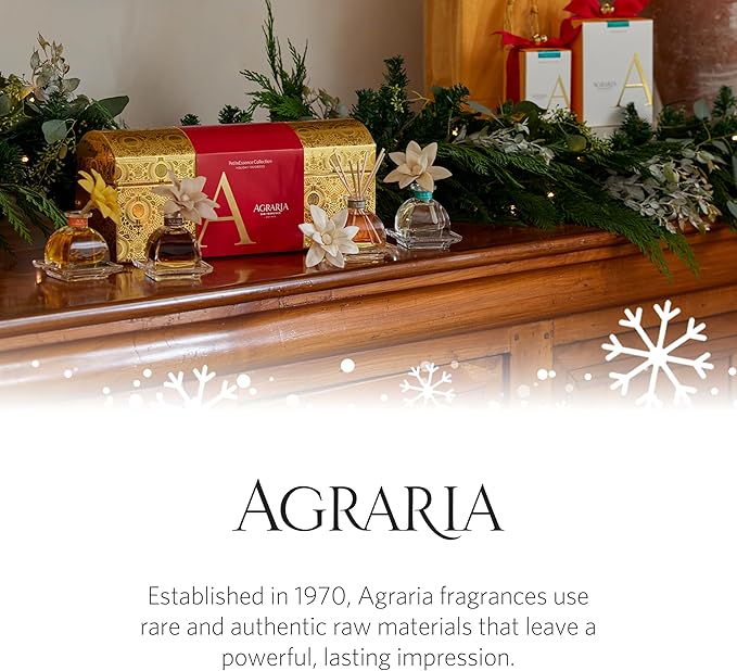 Agraria PetiteEssence Flower and Reed Diffuser Set 1.7 oz Handcrafted Sola Flower Botanical Scent Diffuser for Home Scented Oil Gift Set