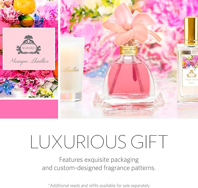 AGRARIA AirEssence Flower and Reed Diffuser Set Handmade Sola Flower Botanical Home Fragrance Set Scented Oil Reed Diffuser Gift for All Occasions