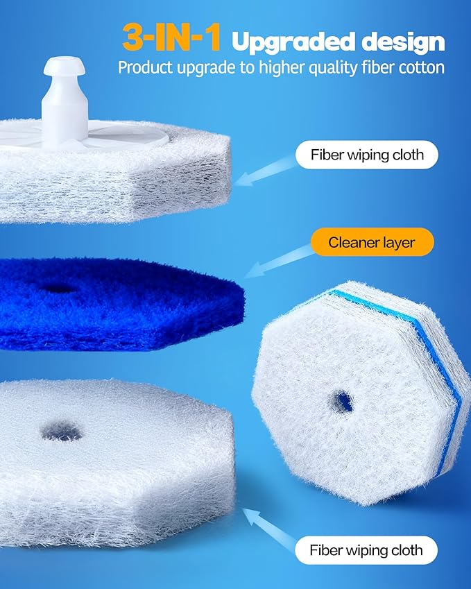 60 Pack Toilet Wand Refills Compatible with Clorox Toilet Brushes Instant Foam Cleaning Secure Lock No Slipping Odor Neutralizing Easy Snap-On Design