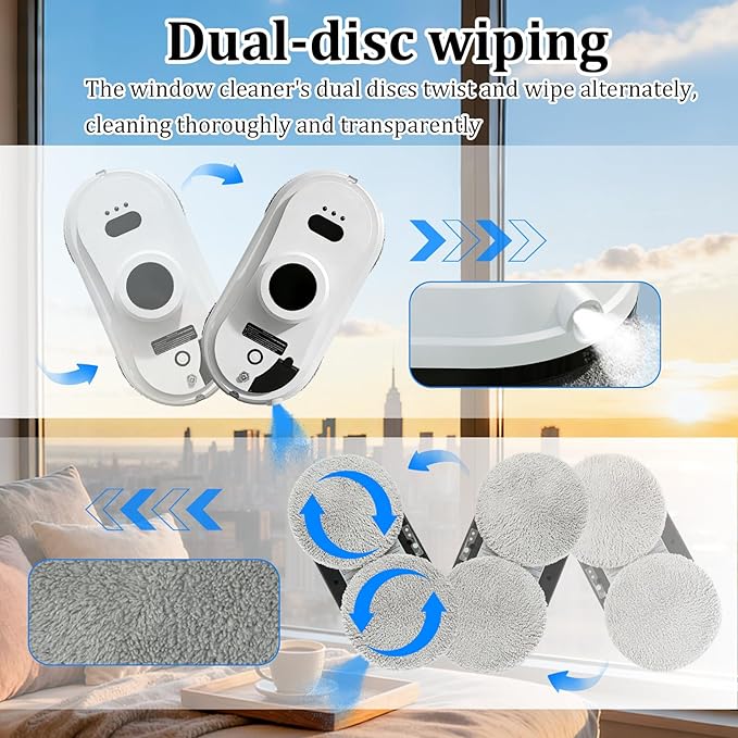 Window Cleaning Robot with Tuya APP Control Ultrasonic 5600PA Auto Water Glass Cleaning Automatic Smart Robot CleanerWindow Vacuum Cleaner with Control Windows