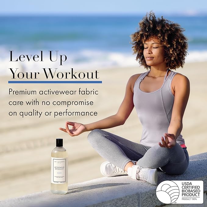 The Laundress Activewear Laundry Detergent 32 Oz Marine Fragrance 4-in-1 Enzyme Blend for Workout Performance Fabrics Fights Sweat Odors &amp Stains USDA Certified Biobased Product (90%)