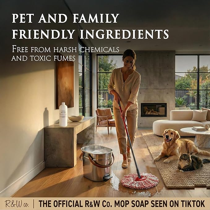 R&ampW CO. Original 32 oz Premium Mop Soap Brazilian Waves Scented Gentle Floor Cleaner for all Surfaces Non-Toxic Pet and Skin Safe Formula Streak-Free Shine