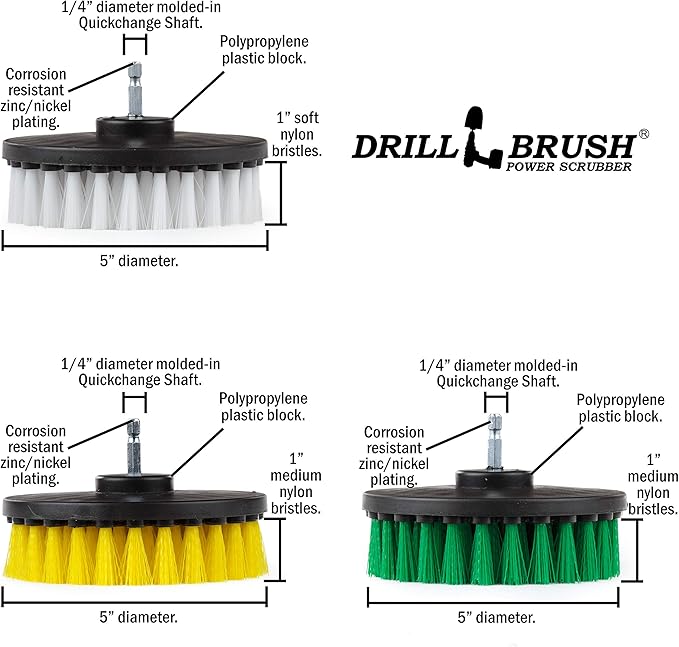 House Cleaning - Kitchen Tools - Shower Cleaner - Bathroom Accessories - Drill Brush - All Purpose Spin Brush Cleaning Kit - Stove-top Oven Rack Sink Tile and Grout - Shower Door - Glass Cleaner
