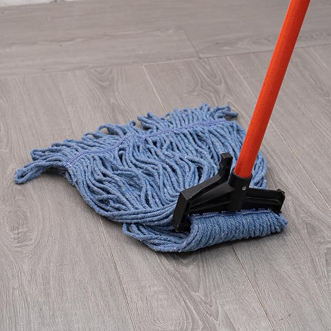 Matthew Easy Trigger Release Mop Handle 60 inch Metal Mop StickCommercial Mop Head Replacement Holder for Floor CleaningClip On Mop Handle Quick Change for Wet Mop Handle - 12Pack Red