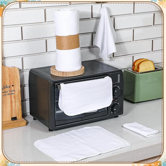36 Pack Classic Reusable Cleaning Cloths Washable Cotton Kitchen Towels for Home(White)