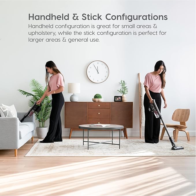 IRIS USA Cordless Stick Vacuum for Low-Profile Rugs and Hard Floors 4-in-1 Attachments 9000Pa Suction LED Indicator 55K RPM 35 Min Runtime Battery Pet Hair Cleaner