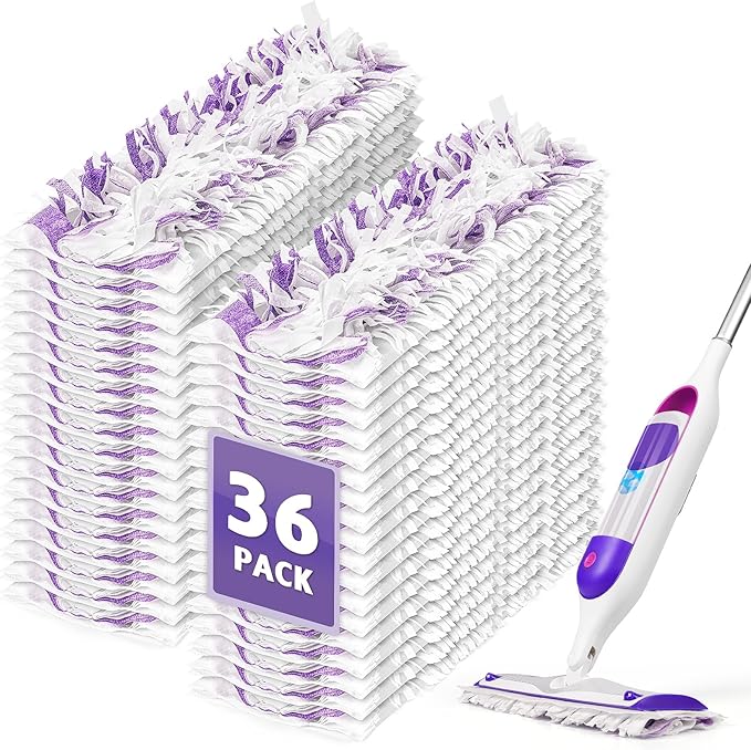 AIR U+ 36 Pack Disposable Power Mop Pads Refills for Swiffer Power Mop Unscented 14-Layer Thickened Multi-Surface Replacement Mopping Refills Pads for Floor Surface Cleaning