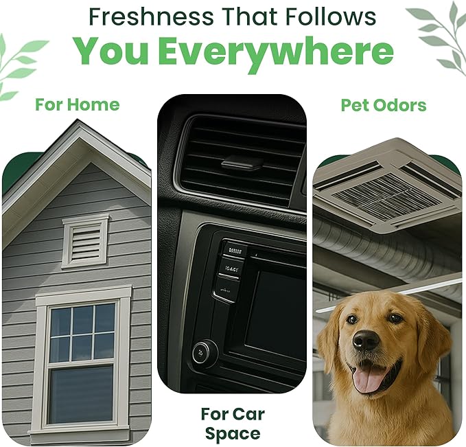 Air Freshener for HVAC Systems Commercial Residential &amp Cars| Made with Thyme extract natural Plant based | Now available in a Concentrated Formula for maximum effectiveness (Pack 4)