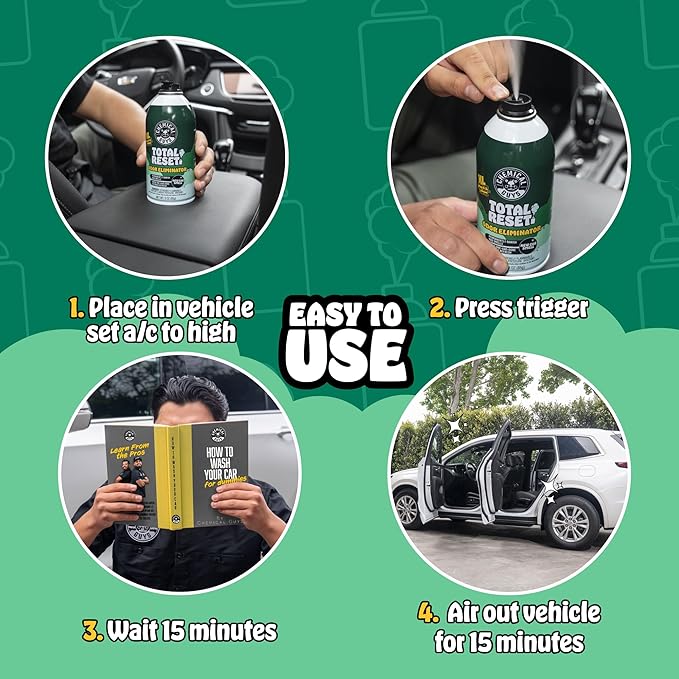 Chemical Guys Odor Eliminating Fogger 3 Pack – New Car Smell 3 Oz Each – Set-and-Forget System to Remove Smoke Pet Gym and Food Odors in Cars Trucks SUVs