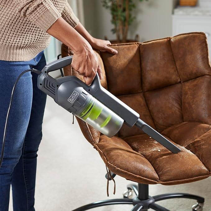 BLACK+DECKER BDXMSV009G Stick Vacuum Cleaner Brush-Bagless Corded 480-Watt Motor Power Suction 16kPa Swivel Steering Unlimited Runtime Green/Gray