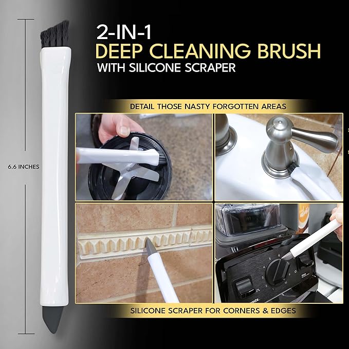 Natural Wall Cleaner &amp Household Cleaning Brush Set Bundle 24 Oz Lavender Stain Remover Spray and 3 Pcs Brushes Set - a perfect comb for cleaning Walls Ceilings Cabinets Baseboards Wood Stain