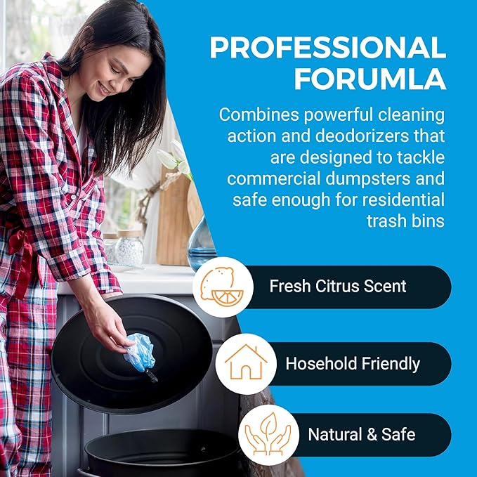 KINZUA ENVIRONMENTAL Sharpshooter Heavy-Duty Trash Can Odor Eliminator &amp Degreaser Garbage Surface Cleaner and Deodorizer Foam Professional-Grade Fresh Citrus Scent 1 Gallon