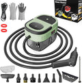 Handheld Steam Cleaner 2500W High Pressure Steamer for Cleaning Portable Steam Cleaner with 1.6L Water Tank 3 Levels Adjustable Handle Steam Cleaner for Home Car Furniture Bed Bugs (Green)
