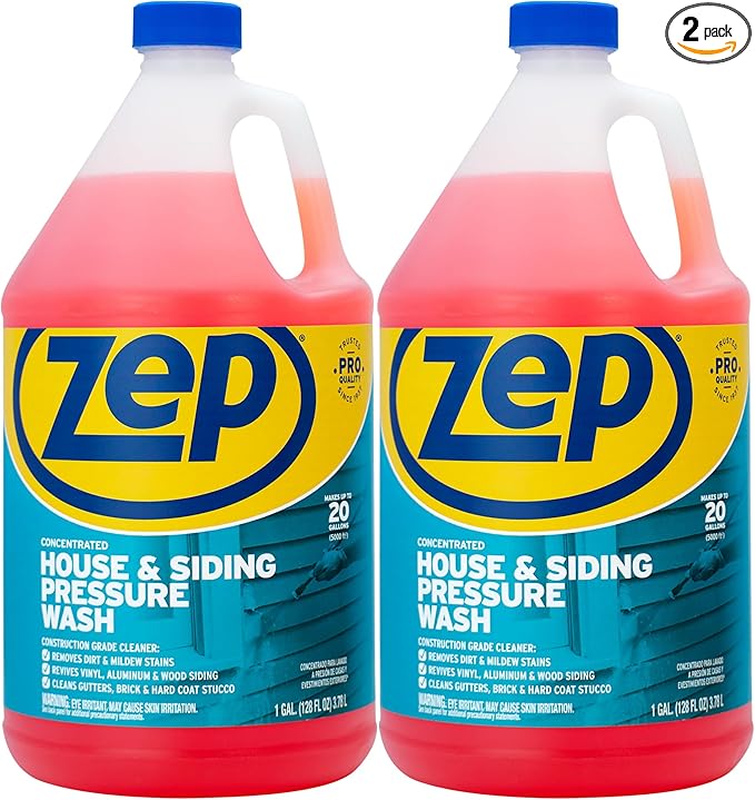 Zep House and Siding Pressure Wash Cleaner Concentrate - 1 Gallon (Case of 2) ZUVWS128 - Construction Grade Formula