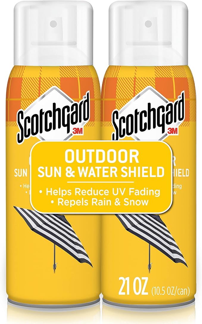 Scotchgard Sun and Water Shield Repels Water 21 Ounces (2 Cans) &amp Heavy Duty Water Shield Repels Water Ideal For Outerwear Tents Backpacks Canvas Polyester And Nylon 21 Ounces