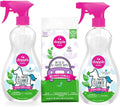 Dapple Baby All Purpose Cleaning Spray Hypoallergenic for Toys High Chairs Swings Counters Powered by Plants 1 Pump Included Fragrance Free 16.9 Fl Oz (Pack of 2) + 30 Count Wipes